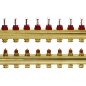 კოლექტორების კომპლექტი ხარჯმზომებით 10+10 Danfoss