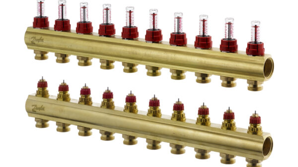 კოლექტორების კომპლექტი ხარჯმზომებით 10+10 Danfoss