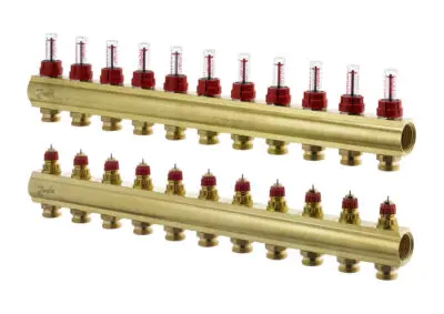 კოლექტორების კომპლექტი ხარჯმზომებით 11+11 Danfoss