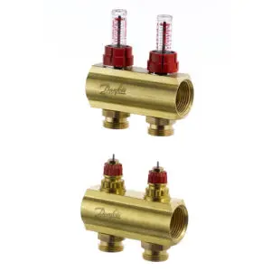 კოლექტორების კომპლექტი ხარჯმზომებით 2+2 Danfoss