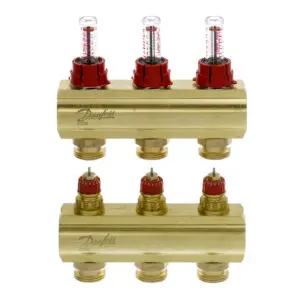 კოლექტორების კომპლექტი ხარჯმზომებით 3+3 Danfoss