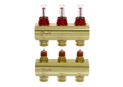 კოლექტორების კომპლექტი ხარჯმზომებით 3+3 Danfoss