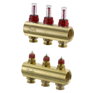 კოლექტორების კომპლექტი ხარჯმზომებით 3+3 Danfoss