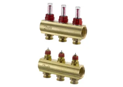 კოლექტორების კომპლექტი ხარჯმზომებით 3+3 Danfoss