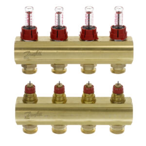 კოლექტორების კომპლექტი ხარჯმზომებით 4+4 Danfoss