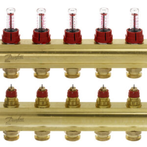 კოლექტორების კომპლექტი ხარჯმზომებით 5+5 Danfoss