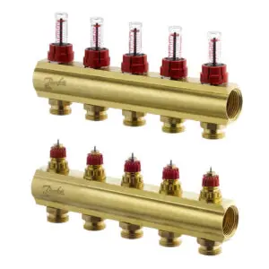 კოლექტორების კომპლექტი ხარჯმზომებით 5+5 Danfoss