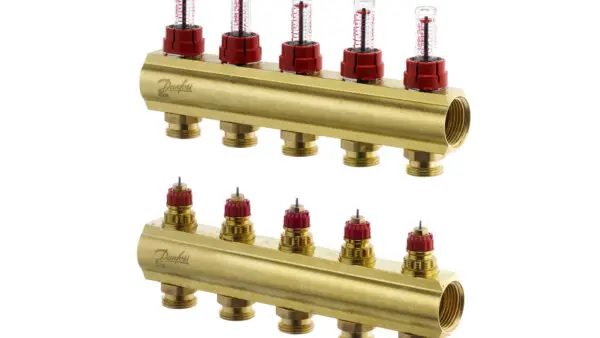 კოლექტორების კომპლექტი ხარჯმზომებით 5+5 Danfoss