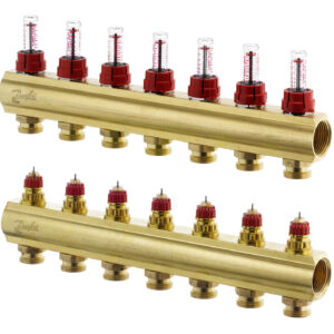 კოლექტორების კომპლექტი ხარჯმზომებით 7+7 Danfoss