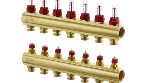 კოლექტორების კომპლექტი ხარჯმზომებით 7+7 Danfoss