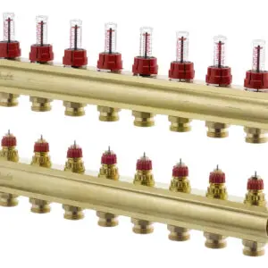 კოლექტორების კომპლექტი ხარჯმზომებით 8+8 Danfoss