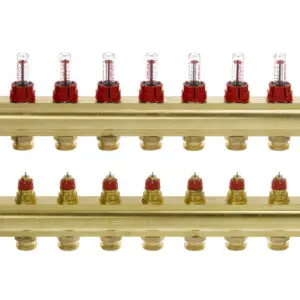 კოლექტორების კომპლექტი ხარჯმზომებით 9+9 Danfoss