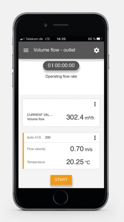 Testo 410i ანემომეტრი App