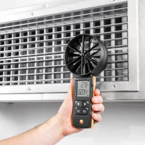 Testo 417 ანემომეტრის კომპლექტი საზომი ძაბრით