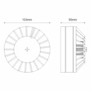 bsr-6157-dimensions_1 კვამლისა და სითბოს დეტექტორი ბაზით Olympia